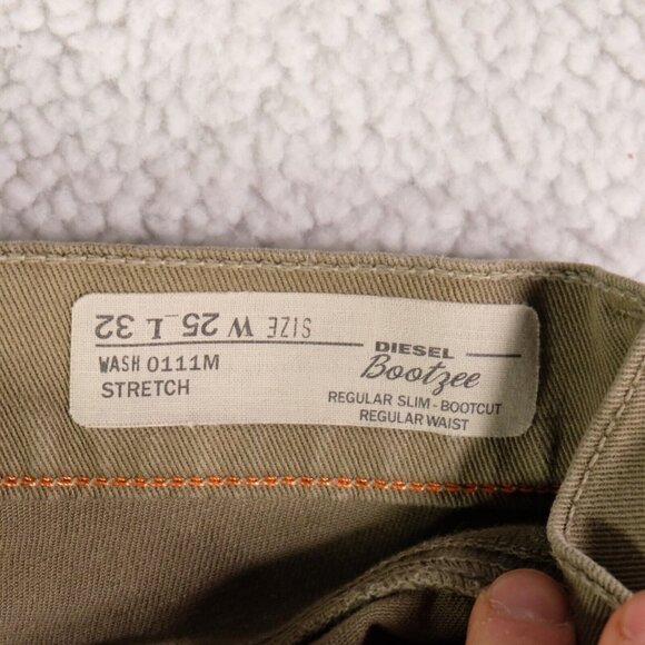 Diesel Jeans Womens 25 32 L Brown Bootzie Bootcut Regular Slim Stretch Denim - Picture 9 of 12